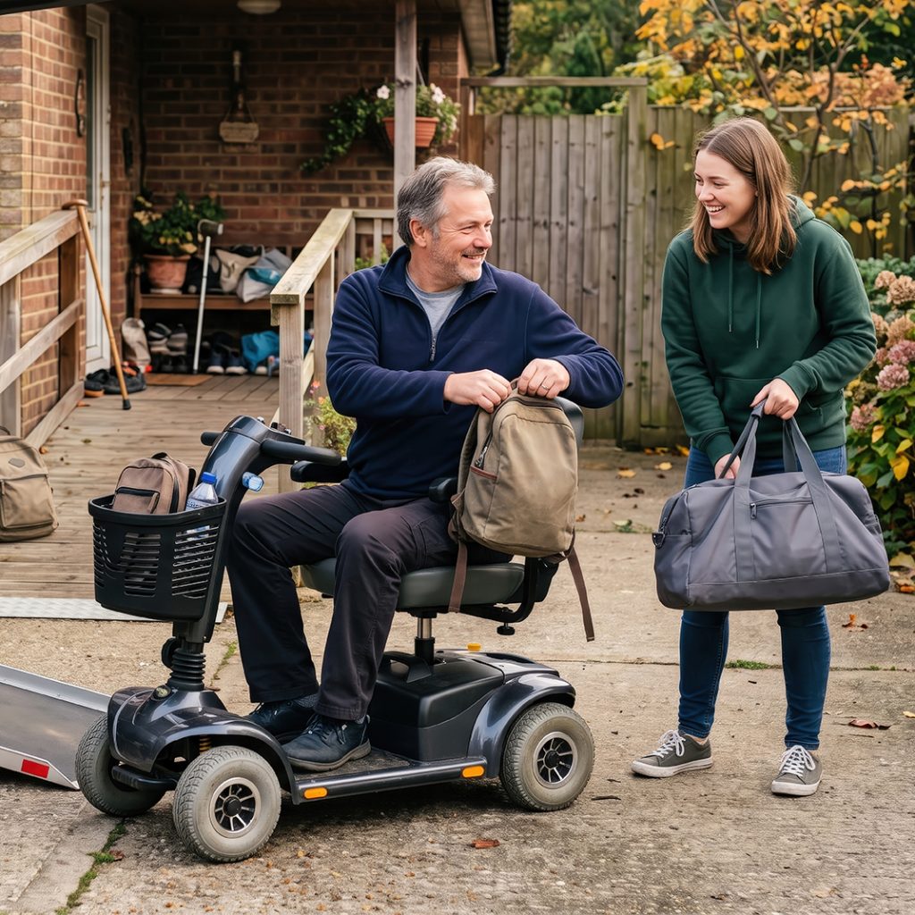 Man on mobility scooter Millercare